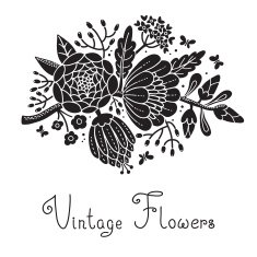 Vintage card with a blossoming branch