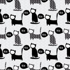Seamless pattern with cute cats N2