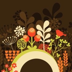 Half round banner with spring nature