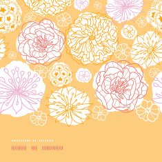 Warm day flowers horizontal decor seamless pattern background