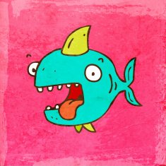Cute Fish on Grunge Background N3