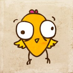 Cute Bird on Grunge Background N6