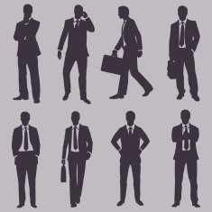 vector set of silhouettes business people