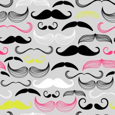 Gentlemen's Club Mustache seamless pattern N5