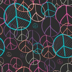 Sketch peace symbol seamless pattern background EPS10 file