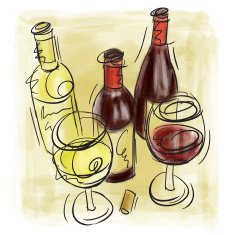Wine bottle and glasses N5
