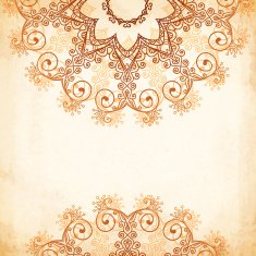 Ornate vintage circle pattern in mehndi style N15