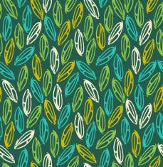 Seamless spring natural texture with stylized colorful leaves