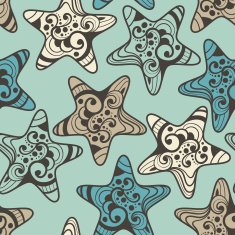 Vector Seamless Pattern with Highly Detailed Stars