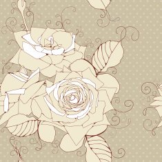 Decorative background with ornamental roses flowers