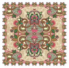 Traditional ornamental floral paisley bandanna N547