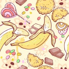 vector seamless pattern with sweets N3