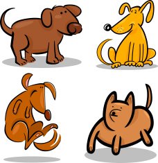 cute cartoon dogs or puppies set N4