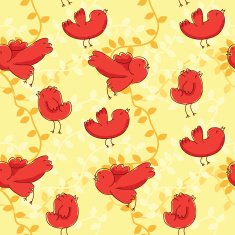 Floral seamless pattern with birds N3
