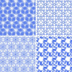 set of abstract blue ornate pattern background