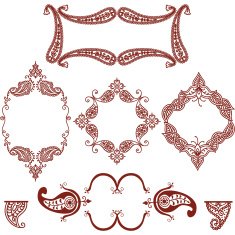Mehndi Paisley Frames