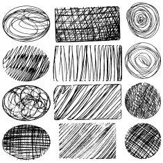 oval circle and rectangle collection vector set of ink lines N2