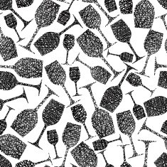Winery theme seamless background Wine glasses pattern N2