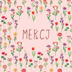 Thank you card with flowers cute