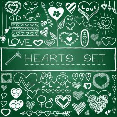 Hand drawn set of hearts and arrows N4