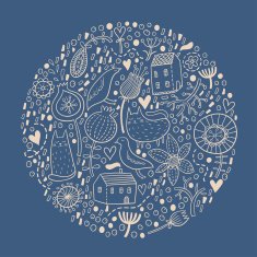 Round doodle pattern Circle background N2