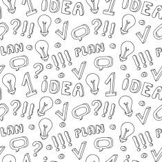 Seamless pattern of hand drawn infographic design elements