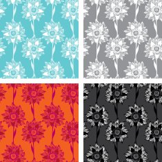 Exotic tropical flowers repeat seamless pattern