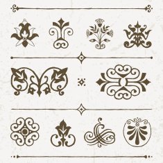 Vintage hand drawn design elements set 3 Vector illustration