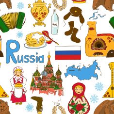 Sketch Russian seamless pattern N2