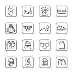 Clothing and Accessories Doodle Icons N2