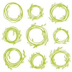 Set of 9 hand drawn branches N3