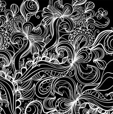 Hand-drawn floral doodle pattern