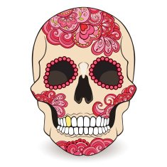 Day of The Dead Sugar Skull with floral ornament N4