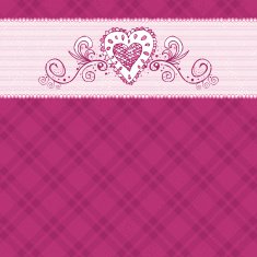 hand draw hearts on checked pink background