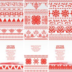 abstract red floral pattern banner background