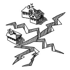 Earthquake Crack Buildings Drawing