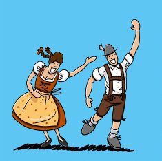 Bavarian Couple Celebrating The Oktoberfest