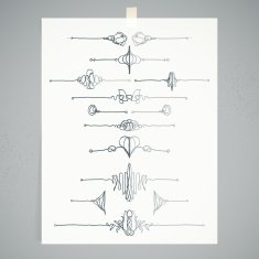 Doodle Calligraphy Divider Decoration Ornament Design Template Posted On Wall N2