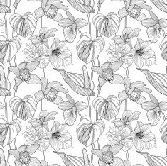 Seamless floral pattern Vector illustration with tropical flowers