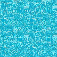 seamless doodle communication pattern N120