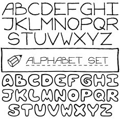 Doodle letters set of two full alphabets