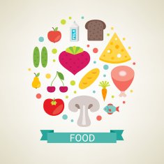 Set of vector food symbols