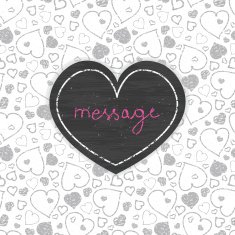Chalkboard art hearts frame seamless pattern background
