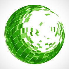 abstract green stripe ball pattern for design