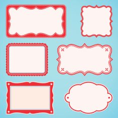 Six different book plates frames