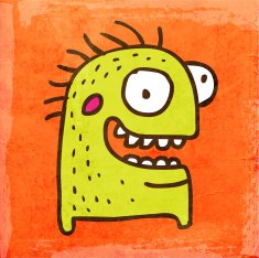 Monster on Grunge Background N11
