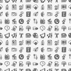 seamless doodle communication pattern N121