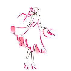 Scribble silhouette of woman