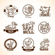 Farm Labels Set