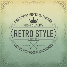 Vintage Label with Frame Design Elements for Hand Drawn